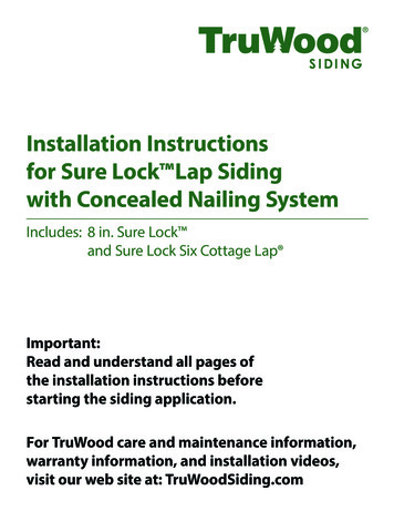 Installation Instructions For Sure Lock Lap Siding With Concealed .