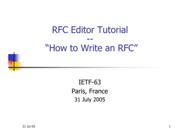 RFC Editor Tutorial -- 