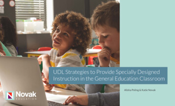 UDL Strategies To Provide Specially Designed Instruction In The General .