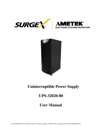 Uninterruptible Power Supply UPS-32020-80 User Manual