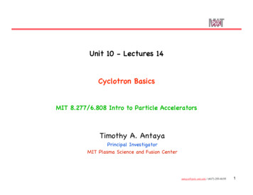 Unit 10 - Lecture 14 Cyclotron Basics - Fermilab