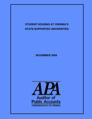 University Housing Study - Virginia