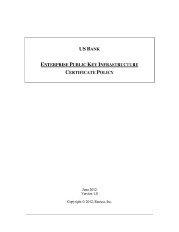 ENTERPRISE PUBLIC KEY INFRASTRUCTURE - U.S. Bank