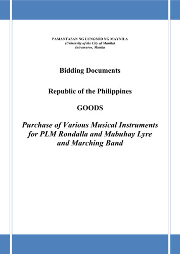 Purchase Of Various Musical Instruments For PLM Rondalla And Mabuhay .