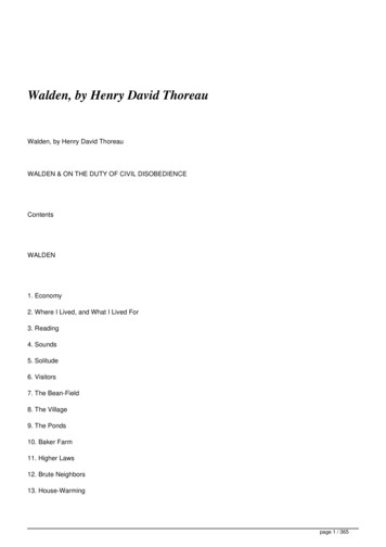 Walden, By Henry David Thoreau - Full Text Archive