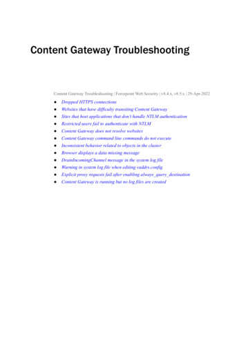 Content Gateway Troubleshooting - Websense