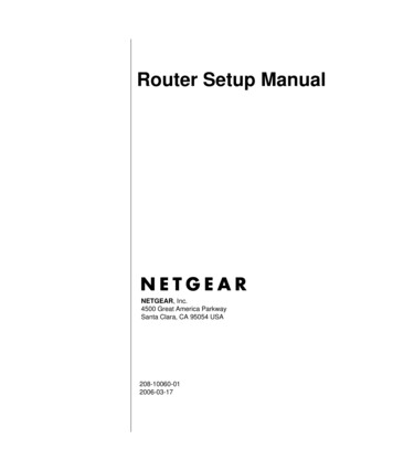 Router Setup Manual - Netgear
