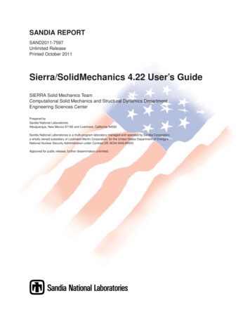 Sierra/SolidMechanics 4.22 User's Guide - UNT Digital Library