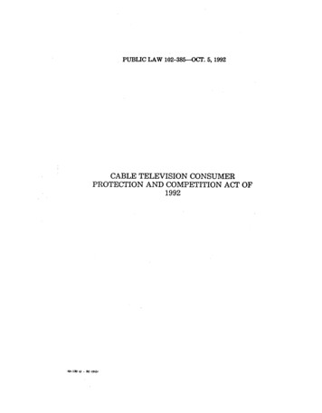 Cable Television Consumer Protection And Competition Act Of 1992