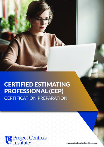 Certified Estimating Professional (Cep)