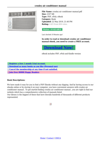 Crosley Air Conditioner Manual