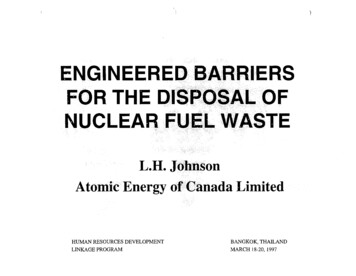 ENGINEERED BARRIERS FOR THE DI5,ROIAl OF NUCLEAR FUEL WASTE - CANDU