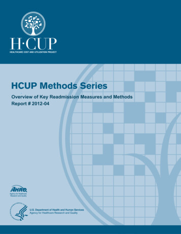 HCUP Methods Series - Agency For Healthcare Research And Quality