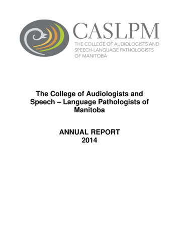 The College Of Audiologists And Speech Language Pathologists . - CASLPM