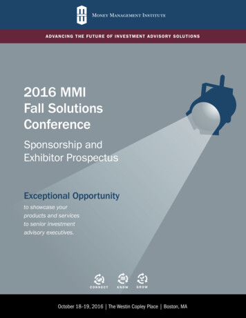 2016 MMI Fall Solutions Conference - Money Management Institute