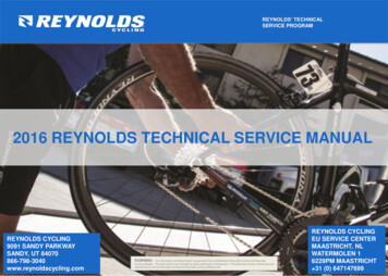2016 REYNOLDS TECHNICAL SERVICE MANUAL - Upgrade Bikes