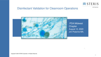 Disinfectant Validation For Cleanroom Operations - PDA Midwest