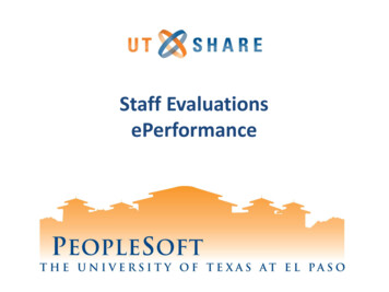 Staff Evaluations EPerformance - UTEP
