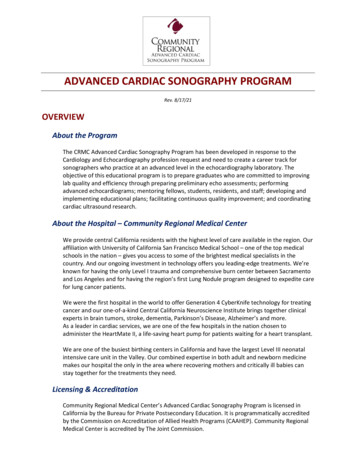 ADVANCED CARDIAC SONOGRAPHY PROGRAM - Community Medical