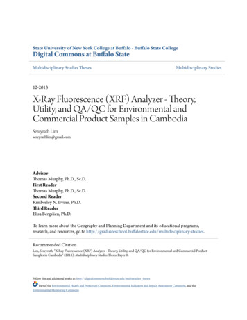 X-Ray Fluorescence (XRF) Analyzer - Theory, Utility, And QA/QC For .