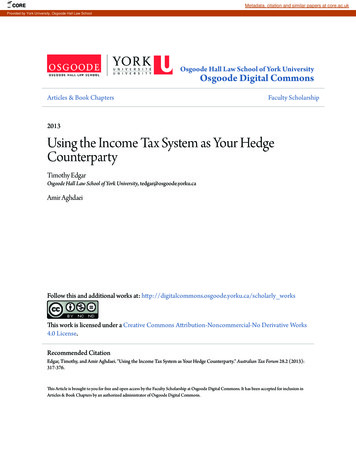 Using The Income Tax System As Your Hedge Counterparty