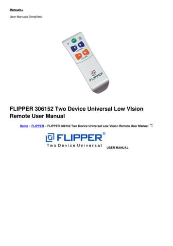 FLIPPER 306152 Two Device Universal Low VIsion Remote User Manual .