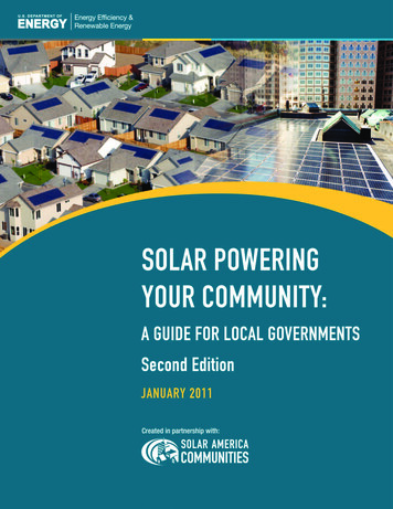 Solar Powering Your Community: A Guide For Local Governments . - Energy