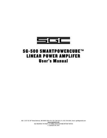 SG-500 SMARTPOWERCUBE LINEAR POWER AMPLIFER User's Manual