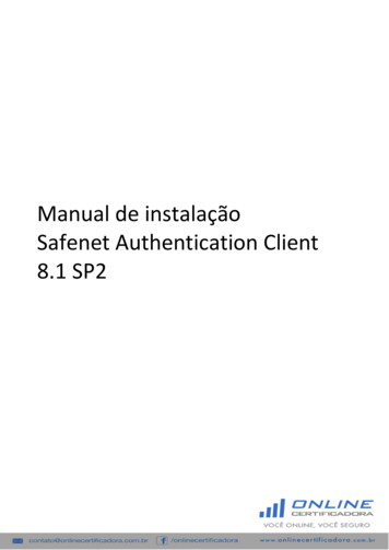 Manual De Instalação Safenet Authentication Client 8.1 SP2