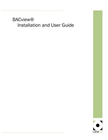 BACview Installation And User Guide - Carrier