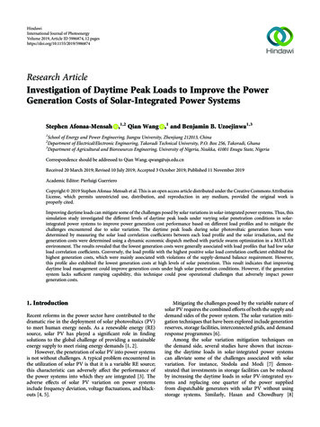 Investigation Of Daytime Peak Loads To Improve The Power . - Hindawi