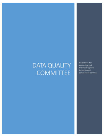 Data Quality Committee - LCCC