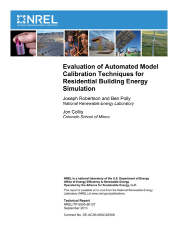 Evaluation Of Automated Model Calibration Techniques For . - NREL