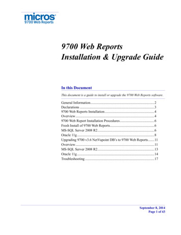 9700 Web Reports Installation Guide - Oracle