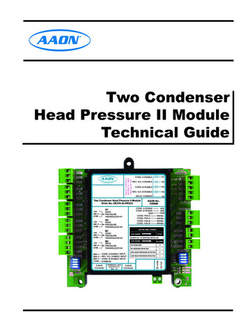 Two Condenser Head Pressure II Module Technical Guide - AAON