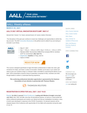 AALL Weekly ENews - American Association Of Law Libraries