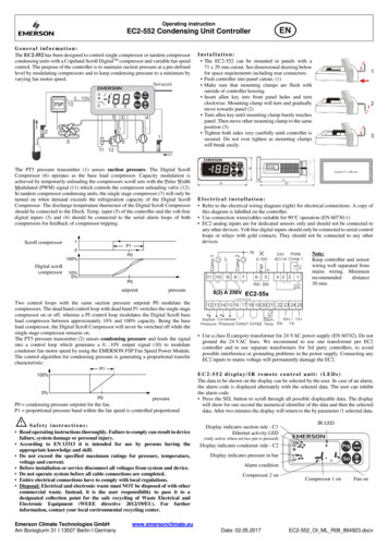 Operating Instruction EC2-552 Condensing Unit Controller