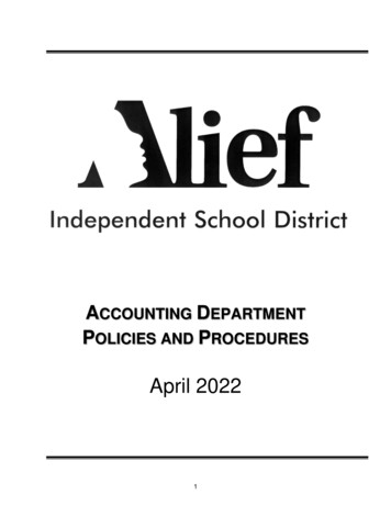 ACCOUNTING DEPARTMENT - Alief ISD