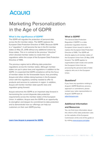 Marketing Personalization In The Age Of GDPR - Acquia 