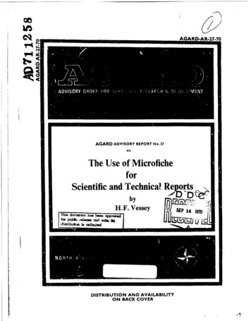 The Use Of Microfiche For Scientific And Technical Repot