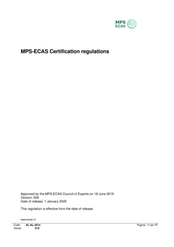 MPS-ECAS Certification Regulations