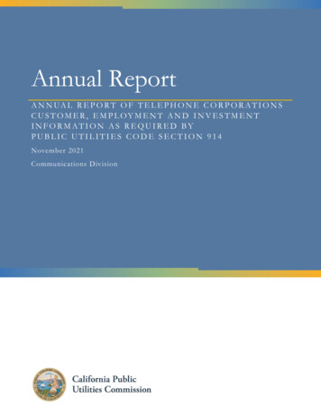 Annual Report PUC 7912 PUC 914 CY 2020 10292021