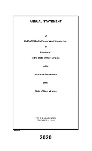 11810 UNICARE Health Plan Of West Virginia, Inc. PrintBooks Statement