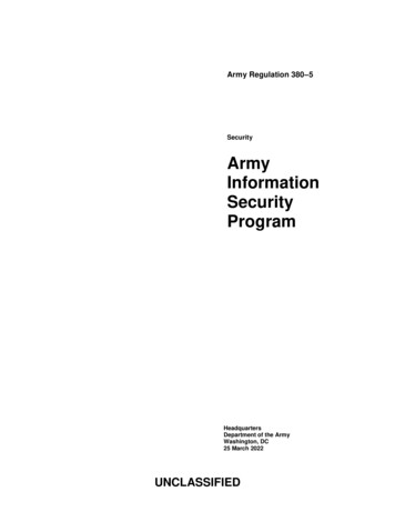 Security Army Information Security Program - Federation Of American .