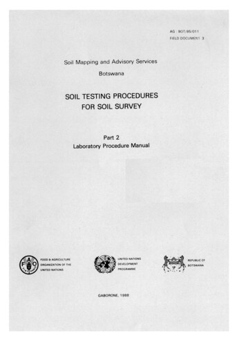 SOIL TESTING PROCEDURES FOR SOIL SURVEY - Food And Agriculture Organization