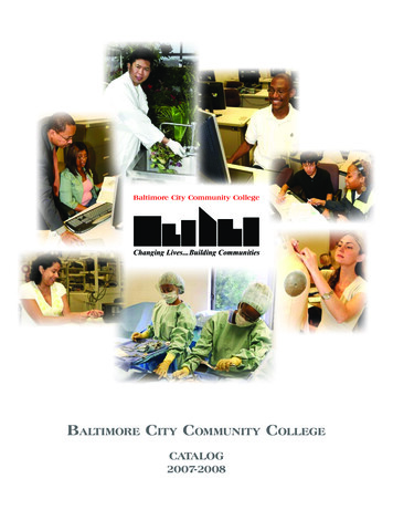 Changing LivesBuilding Communities - Baltimore City Community College