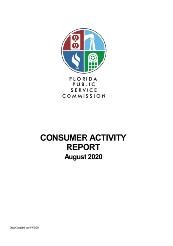CONSUMER ACTIVITY - Florida Public Service Commission