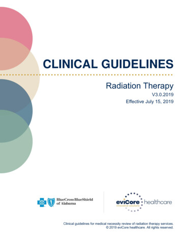 BCBS AL Radiation Therapy Guidelines V3.0.2019 - EviCore