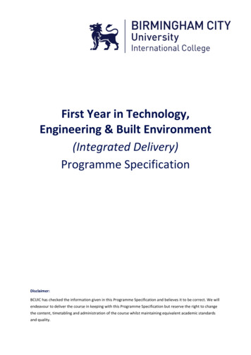 First Year In Technology, Engineering & Built Environment