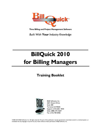 BillQuick 2010 For Billing Managers